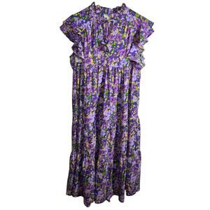 Umgee Purple Ruffled Tiered Sundress